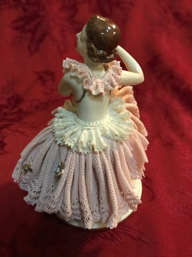 Ackerman Fritze Volkstedt Porcelain Lace Figurine Dancer Ballerina