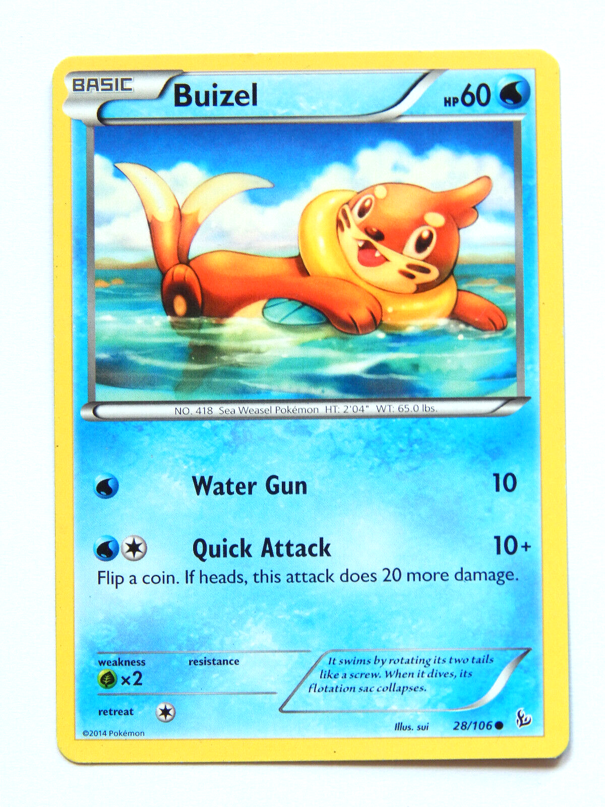 Buizel 28/106 (NM, Pokemon Card, XY Flashfire, 2014, Water Buizel 28/106 (NM, Pokemon Card, XY Flashfire, 2014, Water