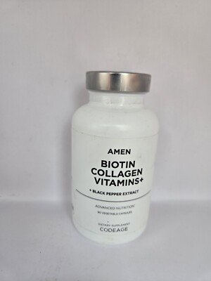 Amen Biotin Collagen VitaminsBlack Pepper Extract, 90 Vegetable CapsulesExp11/26