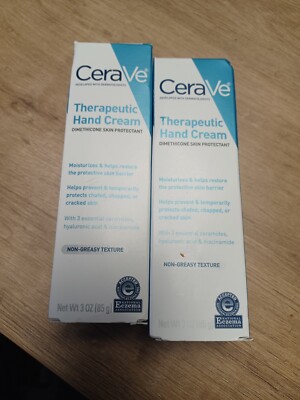 2-Pack CeraVe Therapeutic Chapped Hand Cream 3 oz Niacinamide Hyaluronic Acid