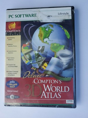 Compton's 3D World Atlas: Deluxe (PC,1998) The Learning Company New sealed