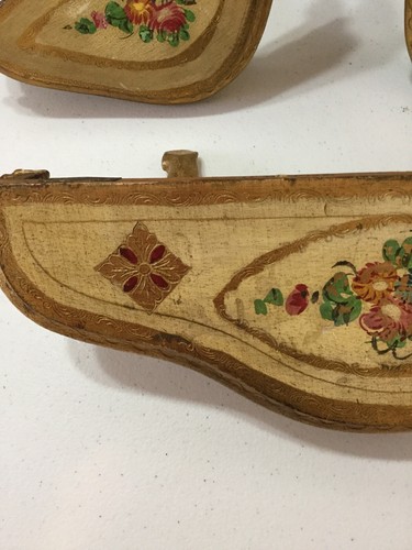 Vintage Wooden Gold Leaf Wall Shelf Italy.