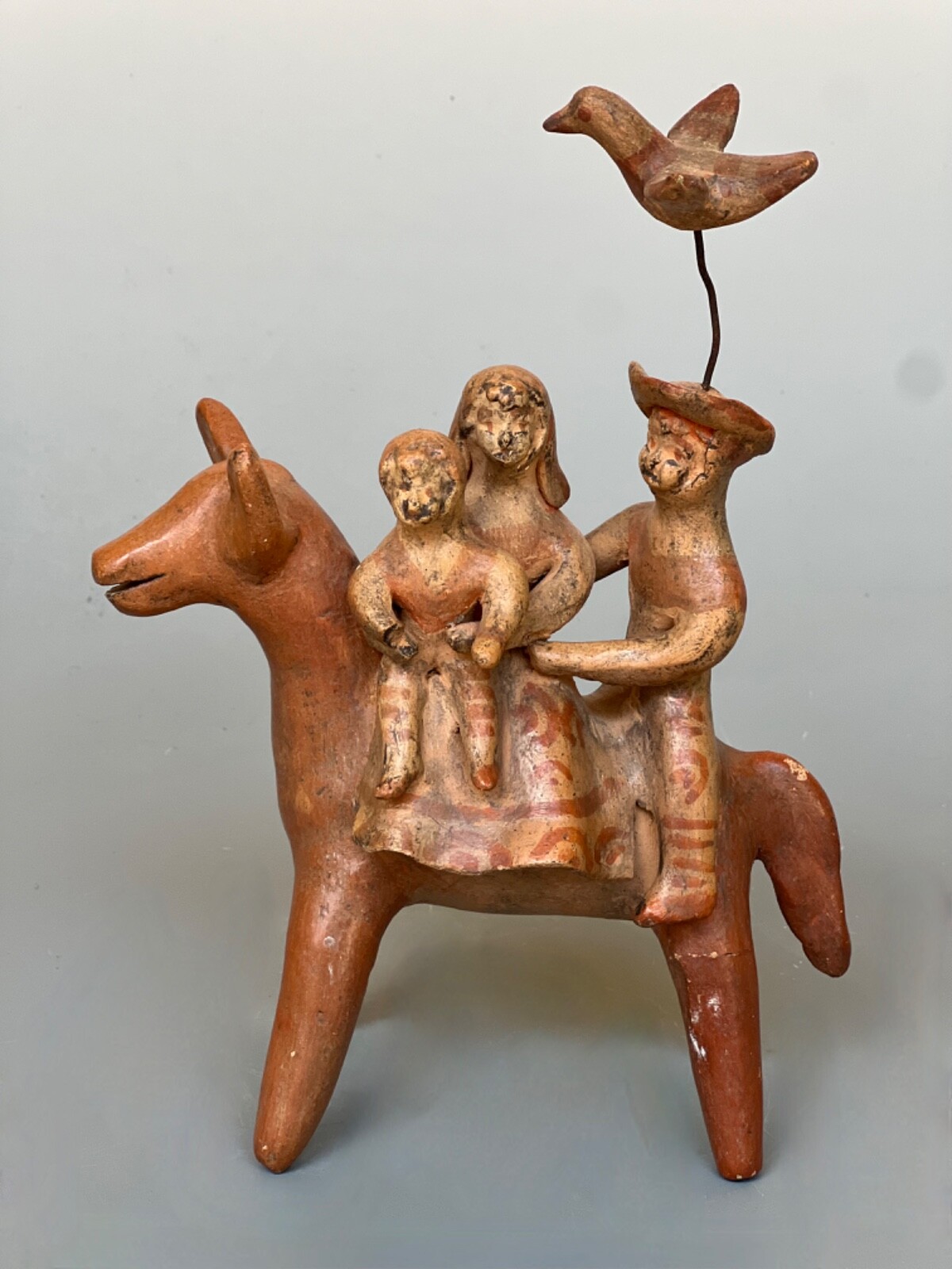 Vintage Mexican burnished family sculpture Heron Martinez