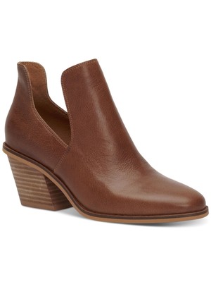 Женские коричневые ботильоны-слипоны на танкетке с круглым носком от бренда LUCKY, 6 М