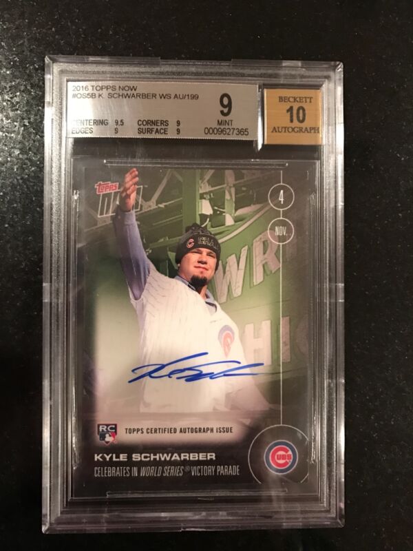 Kyle Schwarber 2016 Topps Now Rc Auto /199 Os5b World Series Parade Cubs Bgs 9