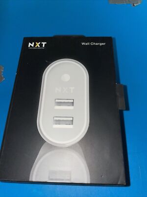 NXT Technologies  Rapid WALL CHARGER, TWO USB PORTS, WHITE NX59494- Lights Up
