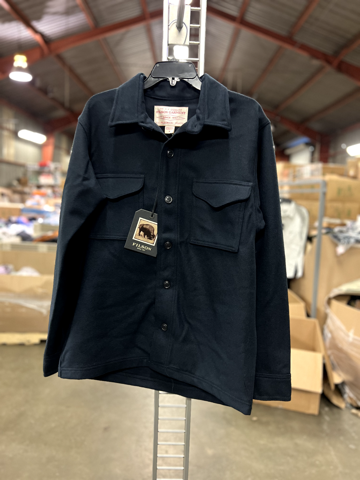 Pre-owned Filson Cc  Navy Blue Wool Jac Shirt Mens Small Outdoor Usa Flannel $395