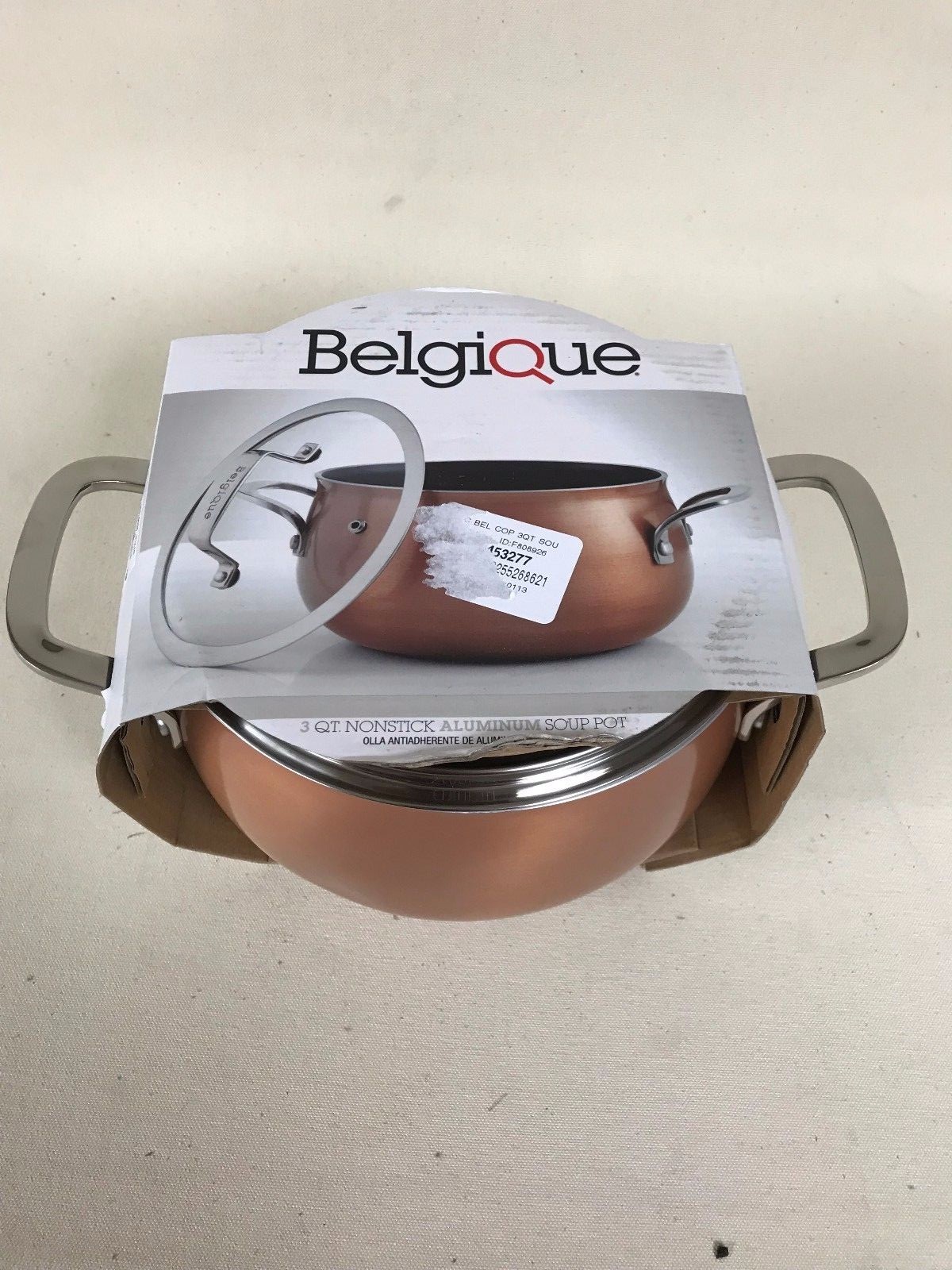 UPC 706255268621 product image for Belgique Cookware Copper Translucent 3-qt. Non-stick Soup Pot With Lid | upcitemdb.com
