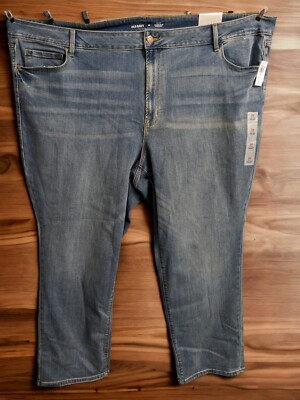 Old Navy Mid Rise Power Slim Straight Women s Jeans Plus Size 26 Blue Stretch