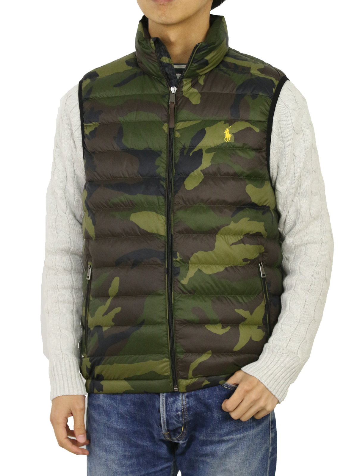 

Складной пуховик Polo Ralph Lauren — камуфляжный с желтым цветом —, Camouflage
