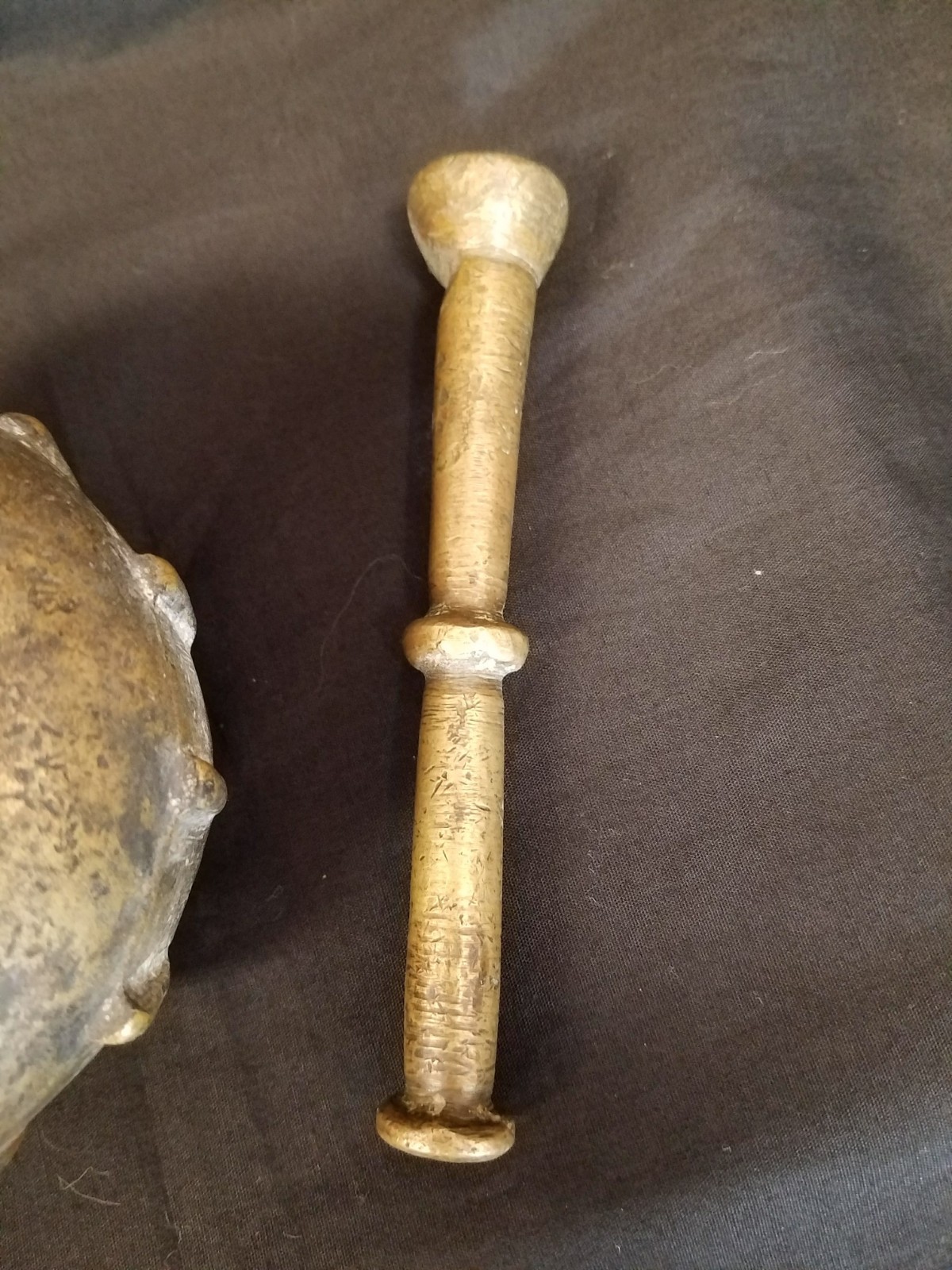 16th Century Bronze Mortar and Pestal Herbal Medical