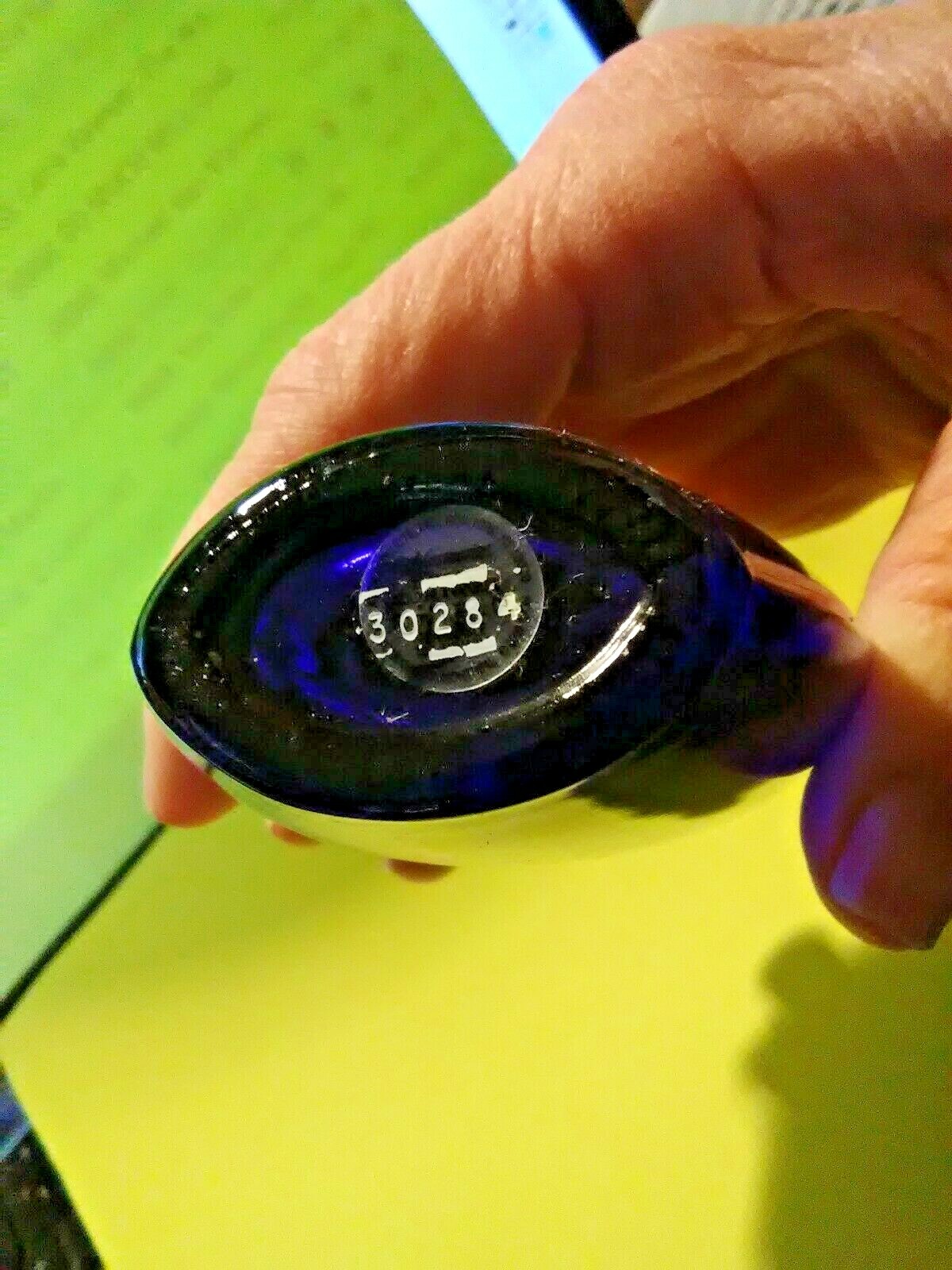 Cobalt Blue Glass Perfume Bottle Vintage Gold cap and decoration  LAST CHANCE