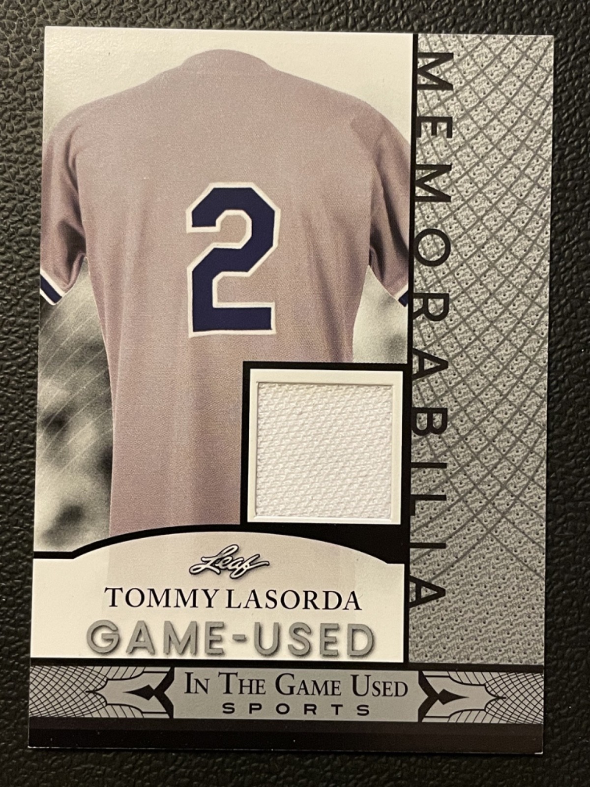 2024 Leaf In The Game Used Memorabilia Silver Tommy Lasorda Jersey