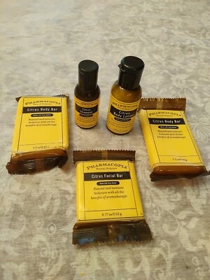 Pharmacopia 2 Citrus Body Bar Aromatic Soap, 1 Lotion, 1 Shampoo, 1 Facial Bar 