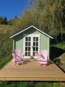 wooden kitset shed, timber shed, potting garden shed