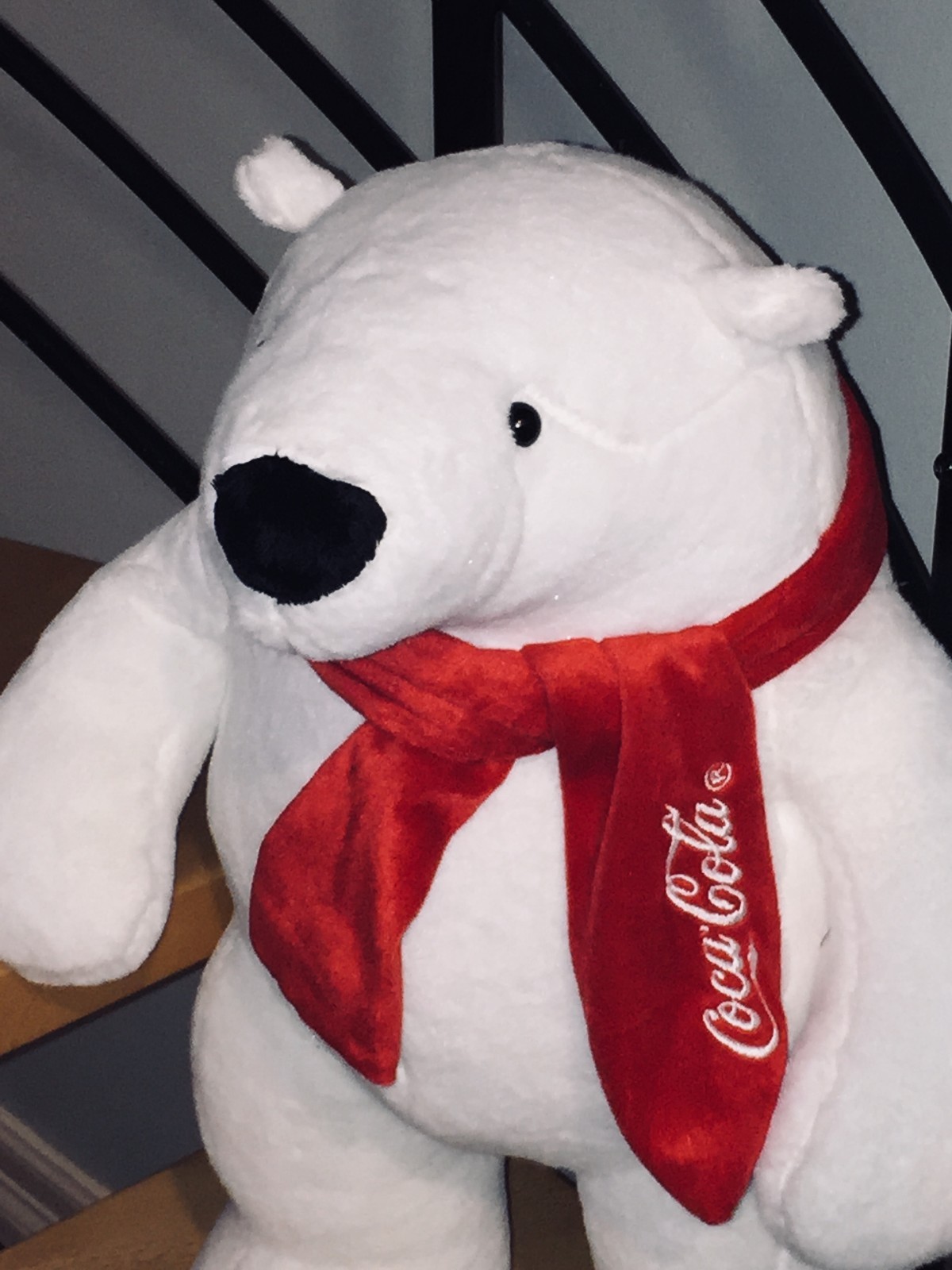 My Valentine Coca Cola Plush Stuffed Standing Bear W/ Red Scarf 21