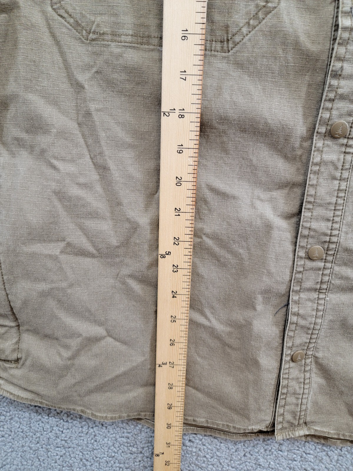 Bass Outdoor Ripstop Utility Shacket Men's L Teak Long Sleeve Snap Closure - Picture 8 of 19