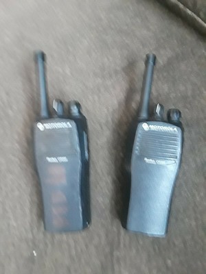 Motorola CP200 Two Way Radio (2) and charging base (1). Buy it now for 95.0