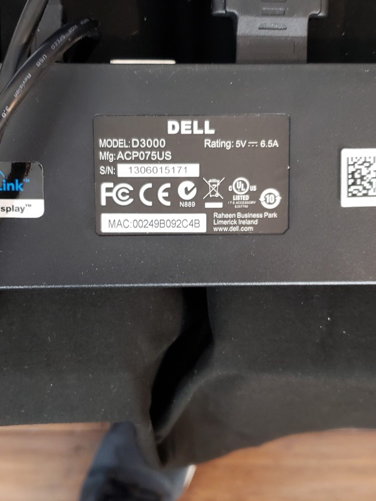 QTY 20 Dell USB 3.0 Docking Station D3000 HDMI DVI * J22N2 + AC Adapters USB