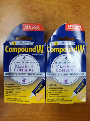 2 Pack: Compound W Fast Acting Gel & Conseal Liquid Wart Remover 0.25oz E13D