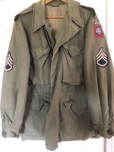 WW2 ORIGINAL  AIRBORNE PARATROOP NCO M-43 COMBAT JACKET 505th PARA INF ID'd Lot