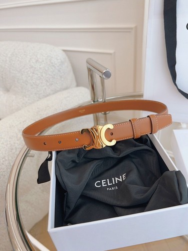 CELINE ホワイトレザーベルト 85 Celine belt 85 - Gem