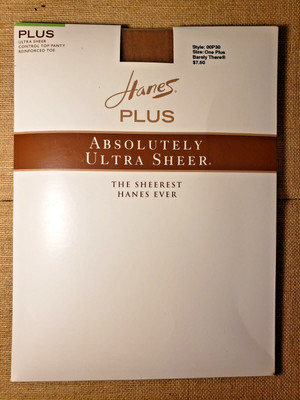 Hanes PLUS Absolutely Ultra Sheer Control Top Reinforced Toe Barely There Sz One