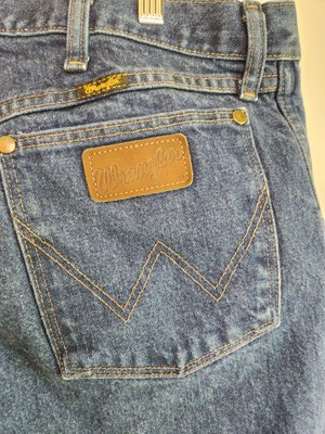 Wrangler Cowboy Cut Jeans Size 38 Capri Dark Wash 100% cotton Altered Blue Denim
