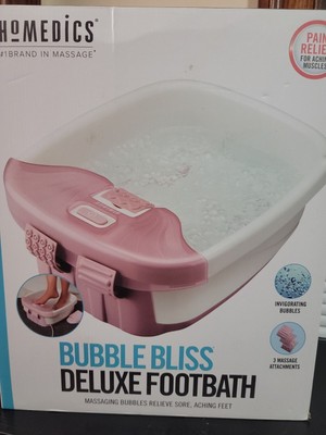 Brand New Homedics Bubble Bliss Deluxe Heated Massaging Foot Spa Pink
