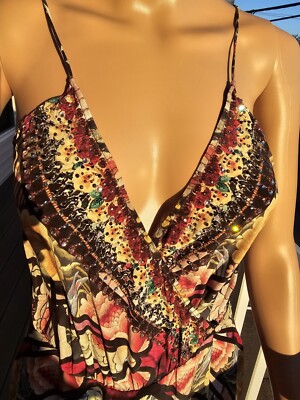 CAMILLA  Silk Wrap Maxi Dress Flamenco Sweep Collection SIZE 1