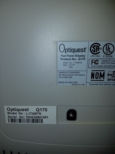 OPTIQUEST Q170 17INCH FLAT SCREEN MONITOR