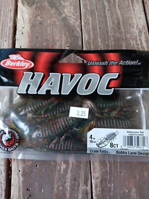 1 Pack Berkley Havoc Craw Fatty 8ct Watermelon Red