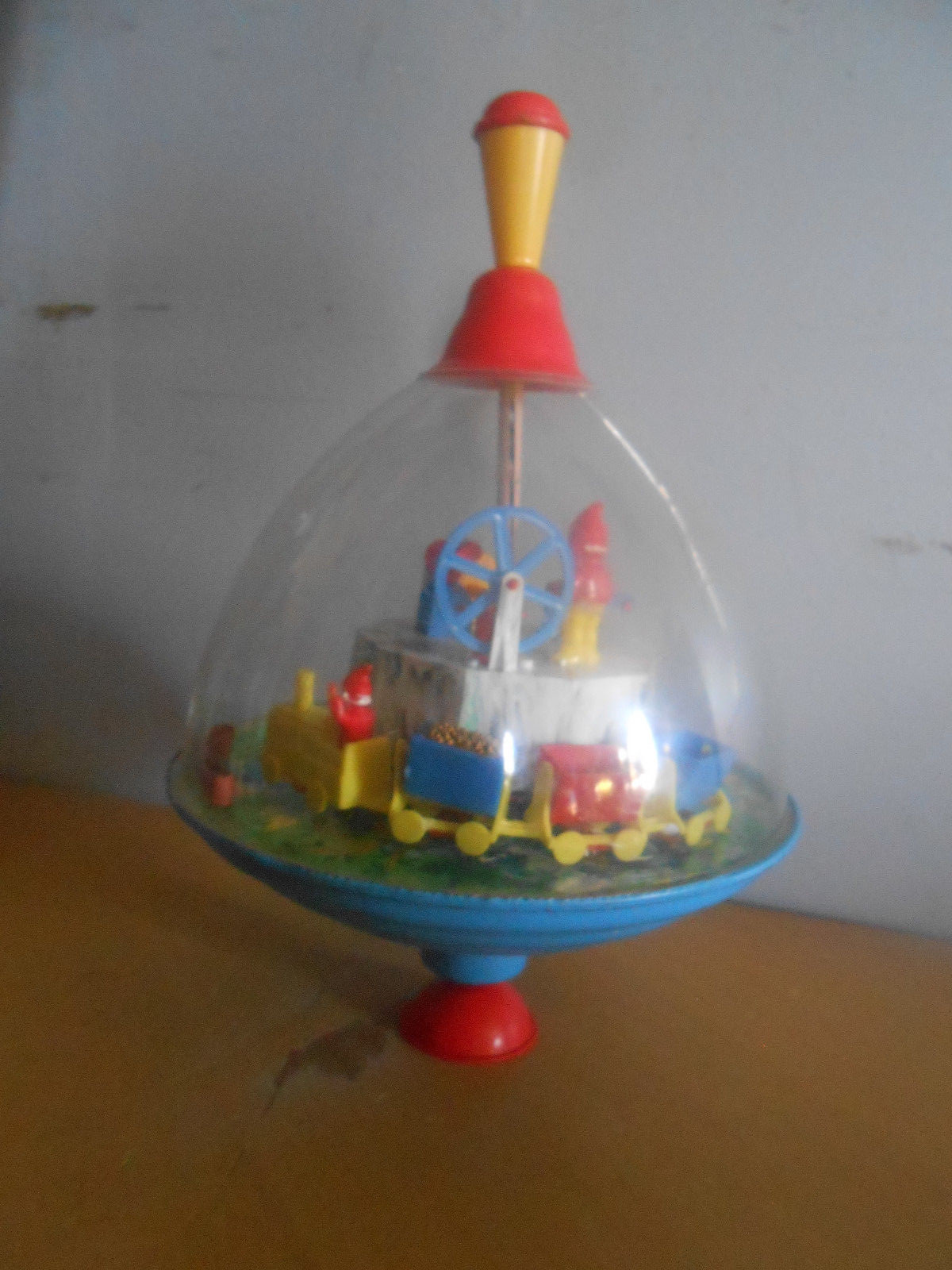 Vtg. Spinning Push Down Top Toy-Train & 