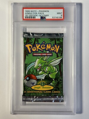 1999 PSA 9 Pokemon Jungle 1st Edition Booster Pack Graded WOTC TCG - SCYTHER