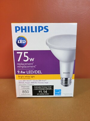 Philips 75w Replacement PAR30L 9.4w LED Flood Bright White Dimmable