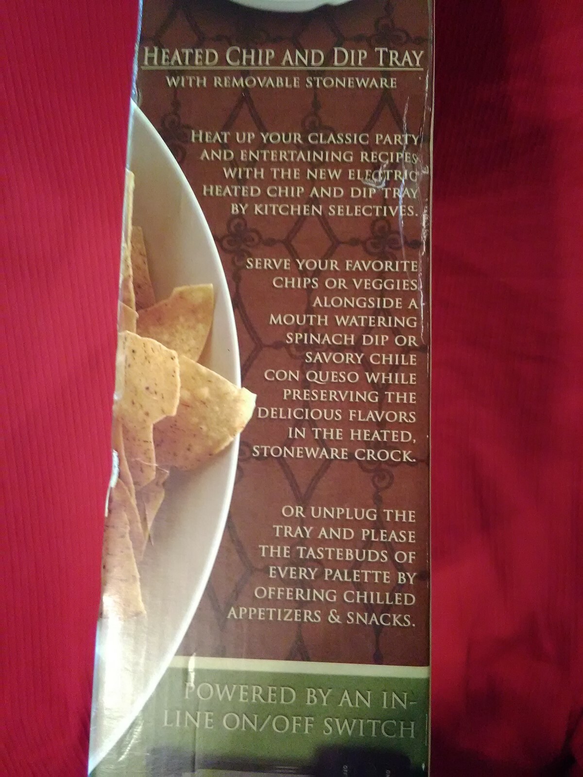 Kitchen Selectives Electric Heated Chip Dip Tray Bowl White ECD-88 Stoneware