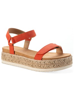 Женские оранжевые металлические босоножки на танкетке Rylaan с круглым носком из солнечного КАМНЯ, 6 М