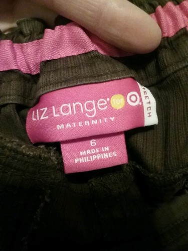 Liz Lange MATERNITY Small Size 6 Brown Pencil Skirt Stretch Modest - CUTE!