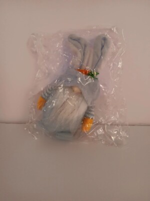 Lt. Blue Gnome w/Carrot & Bunny Ears, Great for Easter Decorations