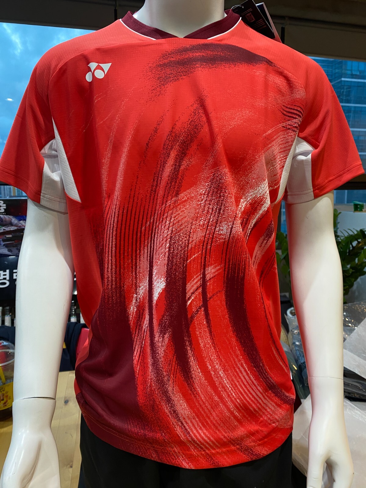 美品＊YONEXヨネックス＊コーラル×サックスブルーの切り替えデザイン上下セット YONEX ヨネックス（YONEX）（メンズ、レディース）クレー・砂