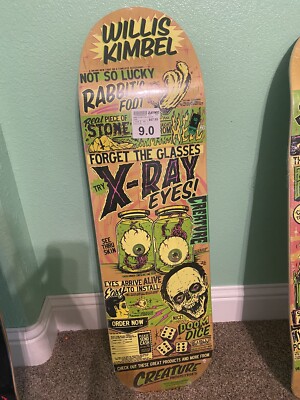 Creature Pro Deck 9IN Kimbel X-Ray Eyes Yellow Skateboard