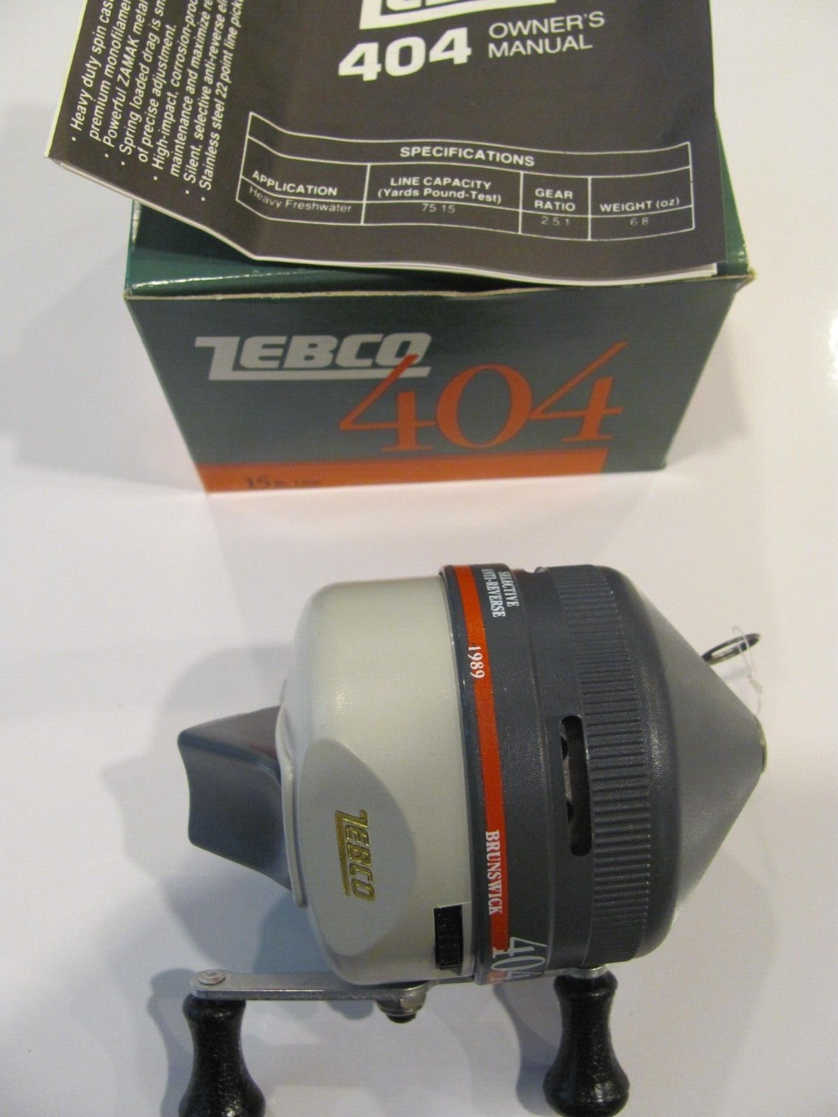 New Vintage Zebco 404 Fishing Reel 1993 Made In USA 15lbs