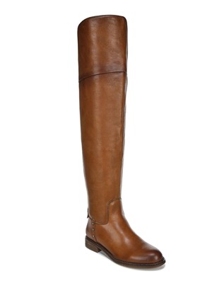 

FRANCO SARTO Женские коричневые кожаные сапоги выше колена Haleen Toe Block Heel, Коричневый, H4055L1