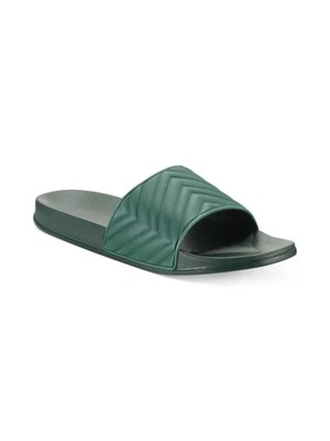 INC Мужские зеленые стеганые сандалии Xander Slip On Slide с открытым носком, 13 М
