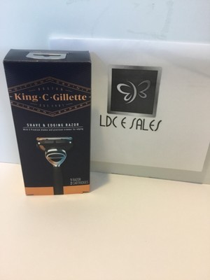 King C Gillette Shave and Edging razor plus 2 cartridges New Sealed 