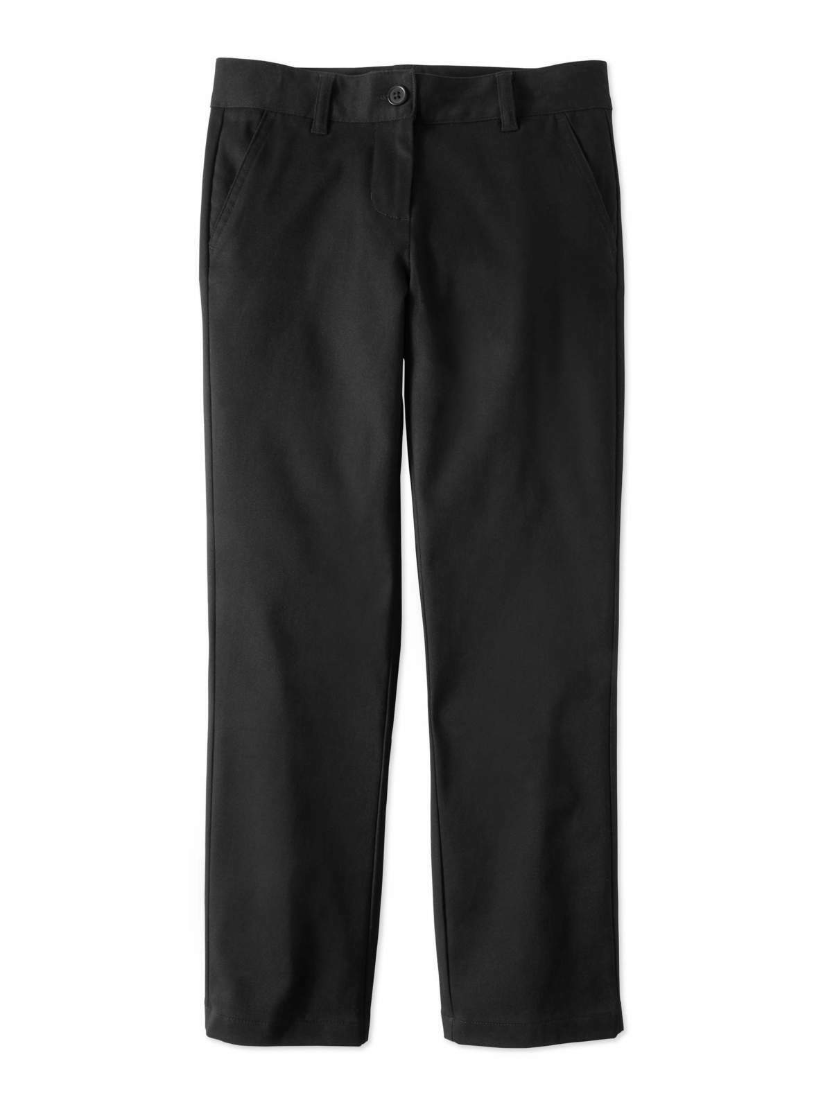 Girls Plus School Uniform Stretch Twill Straight Fit Pants