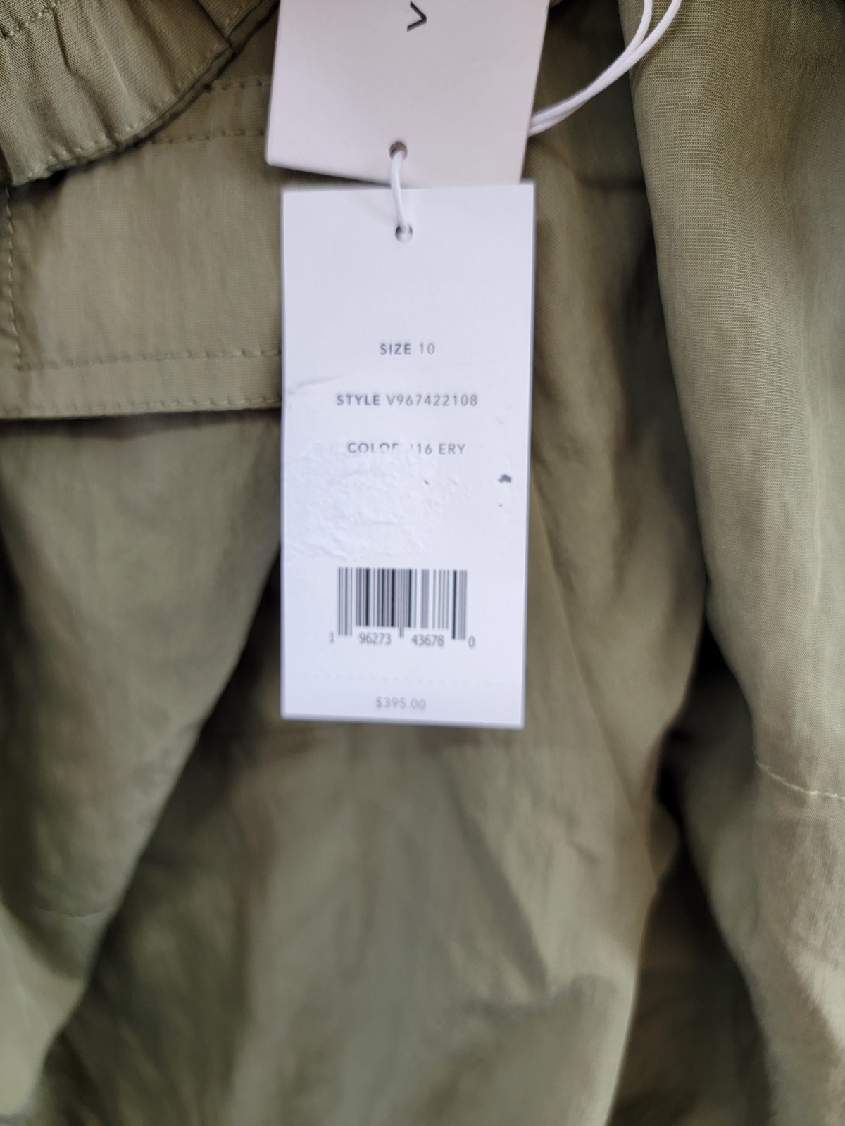 Vince Mid-Rise Fluid Cargo Pants Women 10 Earthly Zip Fly with Button Closure - Picture 18 of 18