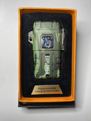 Dual Arc Plasma Electric Lighter USB Rechargeable Flameless Windproof Waterproof