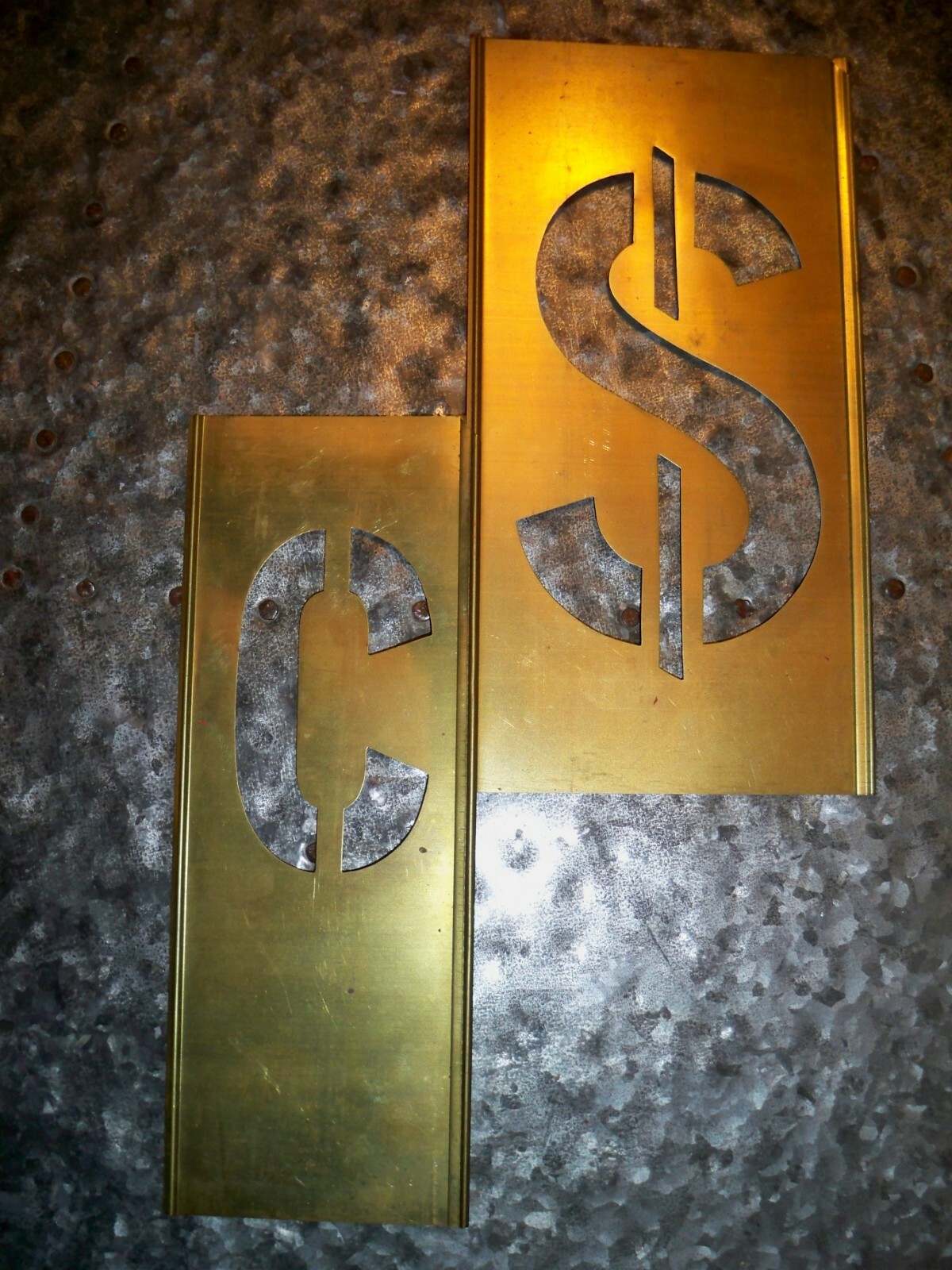 Vintage Reese's Interlocking Adjustable Stencils  Brass 5