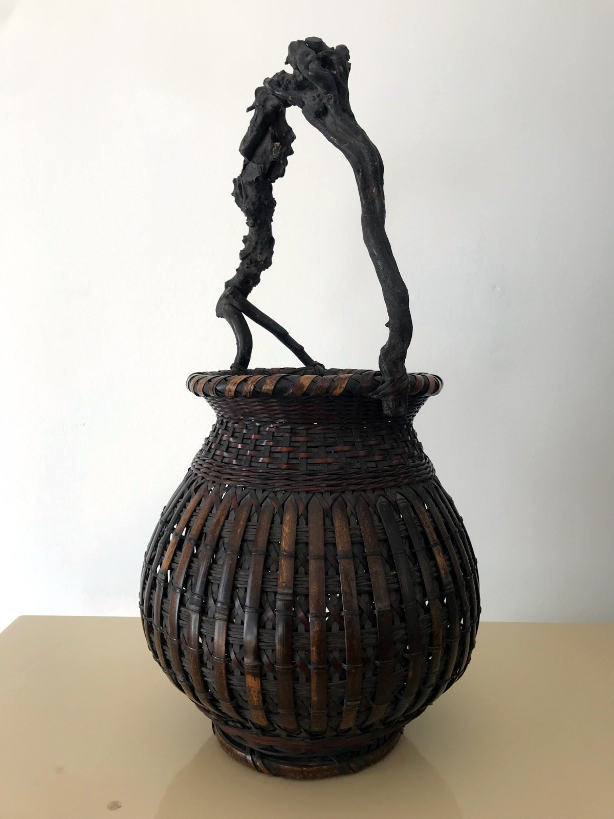 An Exceptional Japanese Bamboo Basket Ikebana from Meiji Period eBay